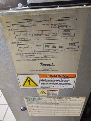 Revent Double Rack Gas Oven Model 724 G CG U - Pre-Owned Gas Dbl Rack ...